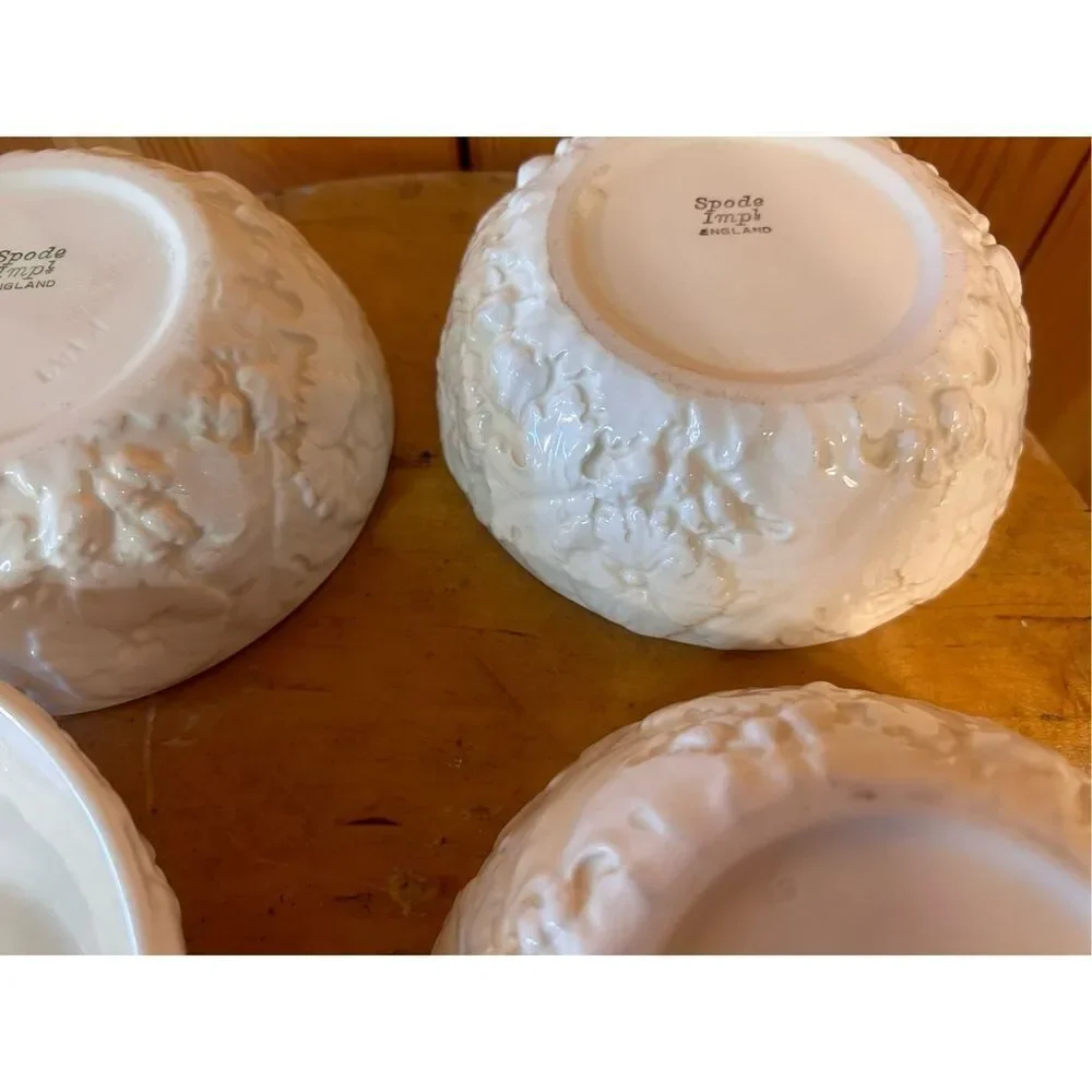 Vintage Spode IMPERIAL FANCIES Embossed Bowls K189 England Retired Set Of 4 (756